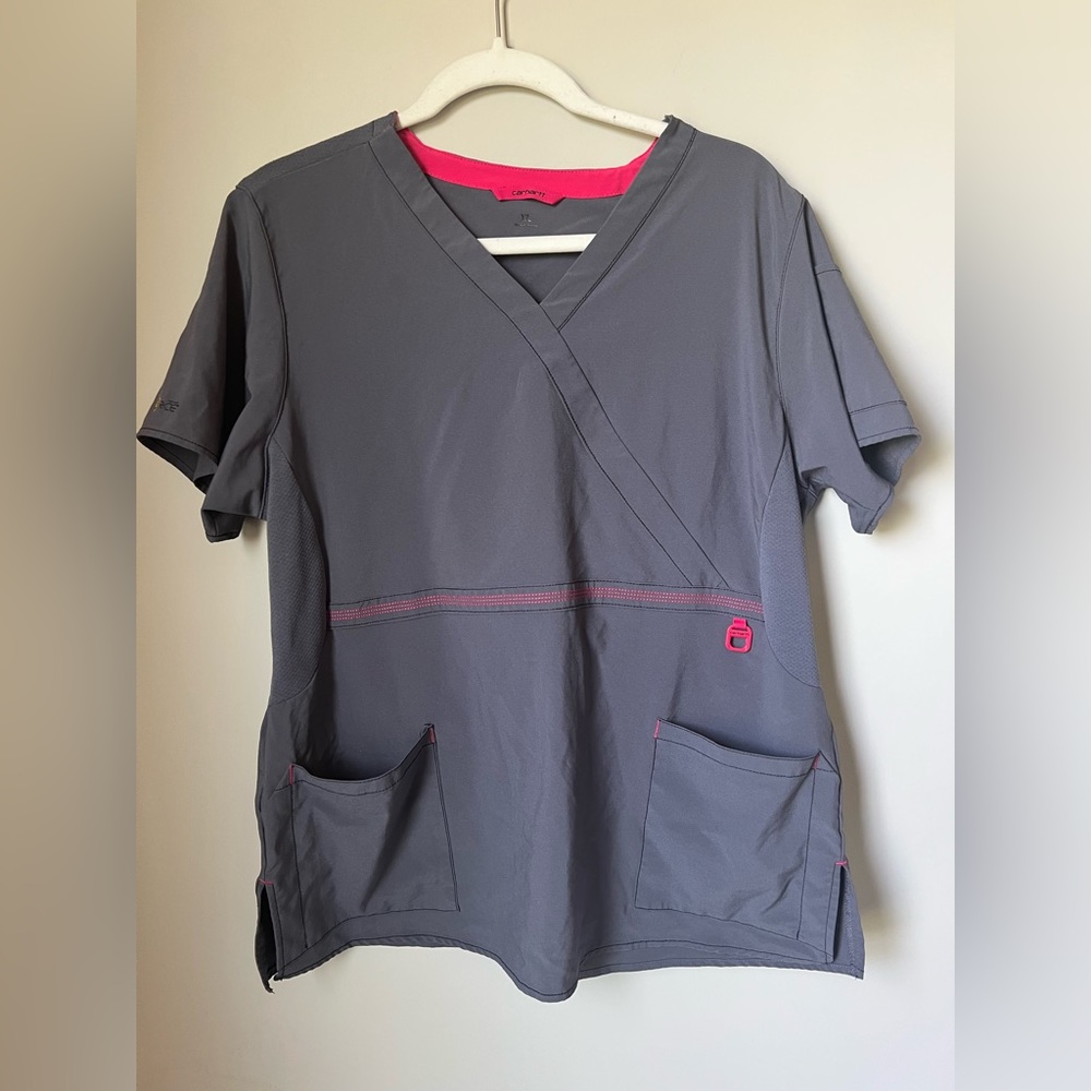 Carhartt Women’s Scrub Top- Size XL grey with Pink detail